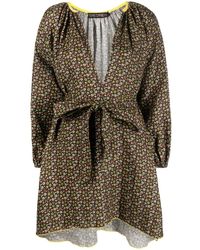 Siedres - Belted Floral-Print Dress - Lyst