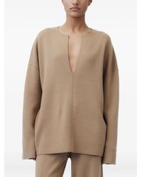 Allude - V-Neck Knitted Top - Lyst