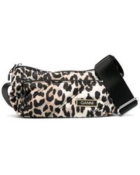 Ganni Leopard-print Vanity Bag in Black | Lyst