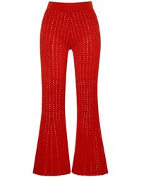 Adam Lippes - Pointelle-Knit Cropped Trousers - Lyst