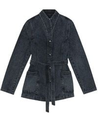 Remain - Belted Pocket Denim Jacket - Lyst
