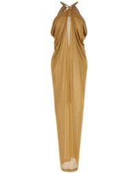 Alberta Ferretti - Flowing Maxi Dress With Halter Neckline And Keyhole Detail - Lyst