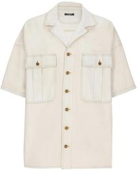 Balmain - Denim Shirtjack Met Vervaagd Effect - Lyst