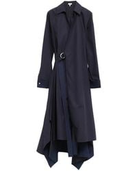 Loewe - Vestido Midi A Capas Con Cinturón - Lyst