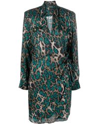 Green Leopard Print Dresses for Women 