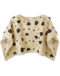 ORSINA - Animalier-Print Lace-Trim Top - Lyst