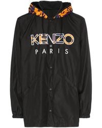 KENZO - Logo Print Hooded Windbreaker Jacket - Lyst