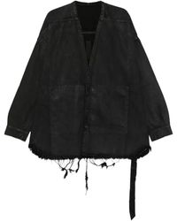 Rick Owens - Frayed Cotton Coat - Lyst