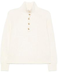 GANT - Pull Côtelé À Boutonnière - Lyst