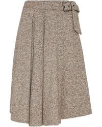 Brunello Cucinelli - ベルテッド プリーツスカート - Lyst