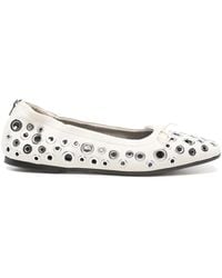 Golden Goose - Amy Eyelet Zip Ballet Flat Shoes - Lyst