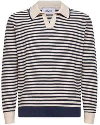 D4.0 - Striped-Pattern Polo Shirt - Lyst