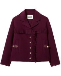 Claudie Pierlot - Cappotto Doppiopetto Con Frange - Lyst