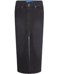 Karl Lagerfeld - Jupe Mi-Longue En Jean À Fermeture Zippée - Lyst