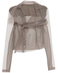 Rick Owens - Tulle Zip-Up Blouse - Lyst
