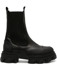 Ganni - Chelsea Mid Leather Boots - Lyst