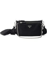 Prada - Bolso De Hombro Mini De Re-Nylon Y Piel Saffiano - Lyst