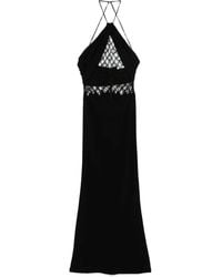 Christopher Esber - Zijden Maxi-Dress Met Net-Detail - Lyst