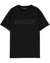 Mugler - T-Shirt mit Logo-Patch - Lyst