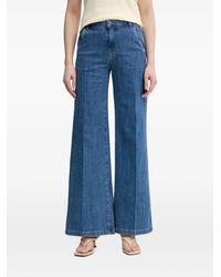 Benetton - Wide-Leg Pressed-Crease Jeans - Lyst