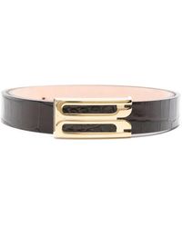 Victoria Beckham - Embossed-Leather Belt - Lyst