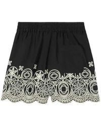 La DoubleJ - Pull-Up Sangallo-Embroidered Mini Shorts - Lyst