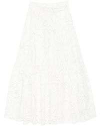 Plan C - Floral-Print Tiered Maxi Skirt - Lyst