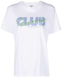 Sporty & Rich - Agassi Slogan-print Cotton T-shirt - Lyst