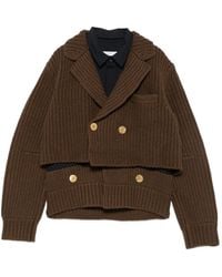 Sacai - Double-Breasted Layered Coat - Lyst