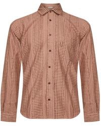 YMC - Check-Pattern Seersucker Shirt - Lyst