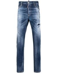 DSquared² - Slim-Fit Distressed-Finish Jeans - Lyst