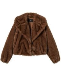 Twinset - Oversize-Collar Faux-Fur Jacket - Lyst