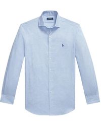 Polo Ralph Lauren - Embroidered-Logo Long-Sleeve Shirt - Lyst