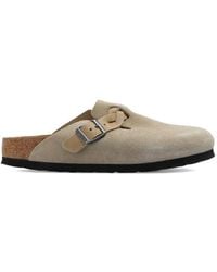 Birkenstock - Boston Braided Suede Flat Mules - Lyst