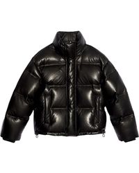 Ami Paris - Leather Down Jacket - Lyst