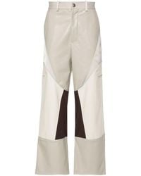 Feng Chen Wang - Straight Cargo Broek Met Vlakken - Lyst
