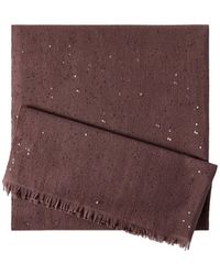 Brunello Cucinelli - Cashmere And Silk Diamond Yarn Scarf - Lyst