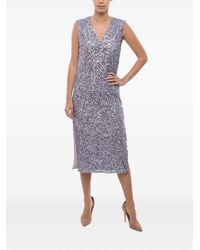 Notes Du Nord - Sequin-Embellished Sleeveless Midi Dress - Lyst
