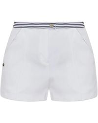 Lacoste - Pantalones Vaqueros Cortos Con Cintura A Rayas - Lyst