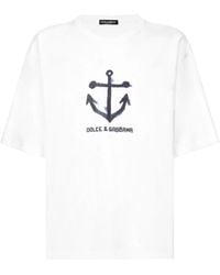 Dolce & Gabbana - Camiseta de manga corta con estampado Marina - Lyst