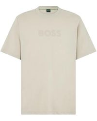 BOSS - Logo-Emed T-Shirt - Lyst