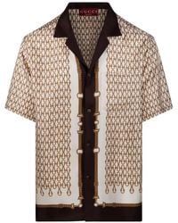 Gucci - Chain-Print Button Shirt - Lyst