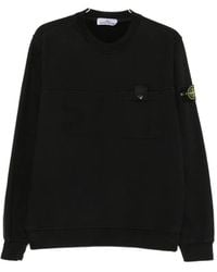 Stone Island - Logo-Patch Chest-Pocket Sweatshirt - Lyst