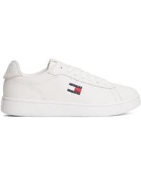 Tommy Hilfiger - Logo-Patch Leather Sneakers - Lyst