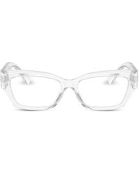 Dolce & Gabbana - Occhiali Trasparenti Con Design Rettangolare - Lyst