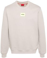 HUGO - Logo-patch Cotton Sweatshirt - Lyst