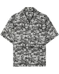 Palm Angels - Palm Waves Linen Bowling Shirt - Lyst