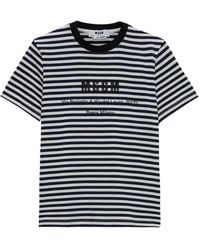 MSGM - Striped T-Shirt - Lyst