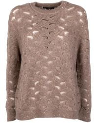 Seventy - Sequin-Embellished Open-Knit Sweater - Lyst