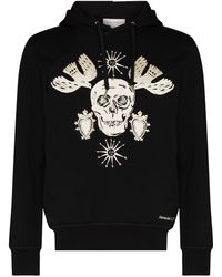 Alexander McQueen - Skull-embroidered Cotton Hoodie - Lyst